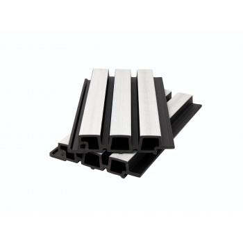 Фасадная панель брусковая двухцветная (33*165/138*3600 мм) 3D, CO-EXTRUSION, PG Белый снег