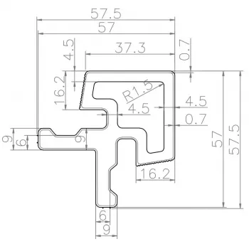 Угол внешний для фасадной панели (57*57*3600 мм) 3D, CO EXTRUSION, PG Орех