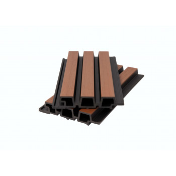 Фасадная панель брусковая двухцветная (33*165/138*3600 мм) 3D, CO-EXTRUSION, PG Песочный