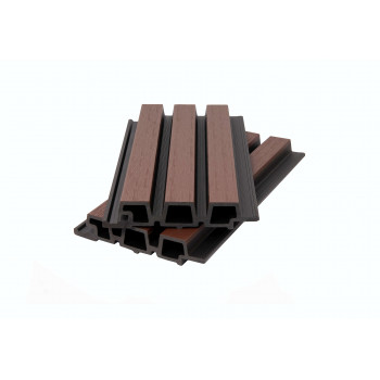 Фасадная панель брусковая двухцветная (33*165/138*3600 мм) 3D, CO-EXTRUSION, PG Шоколадный